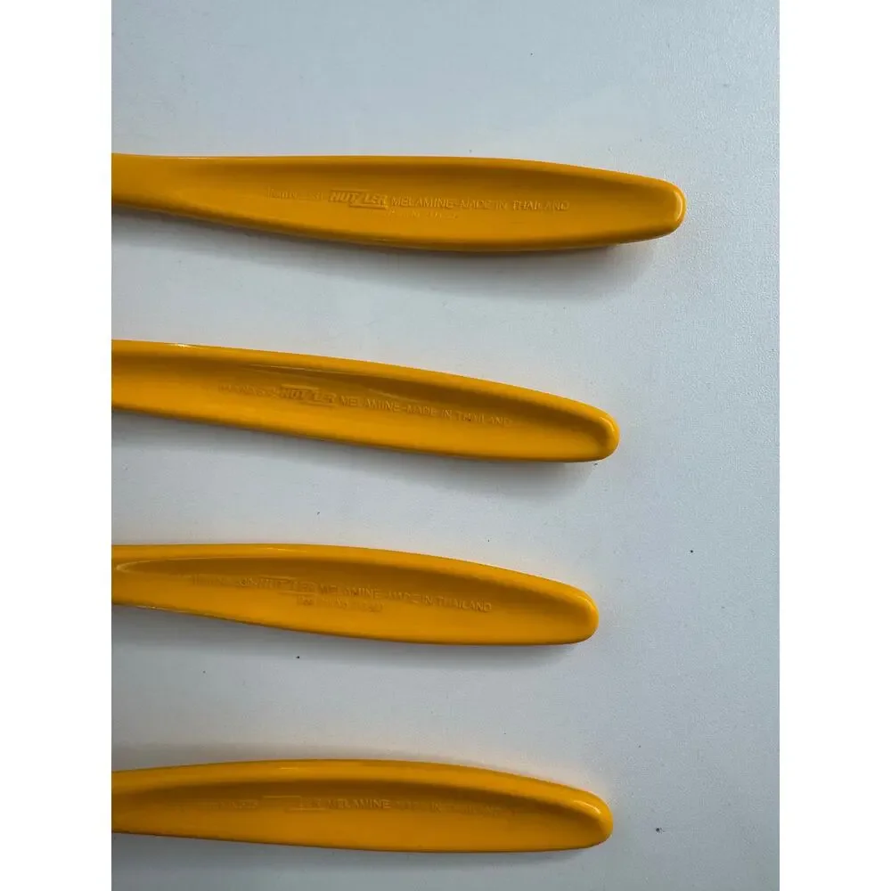 Hutzler Melamine Utensil Set Yellow Goldenrod MCM Retro Set of 4